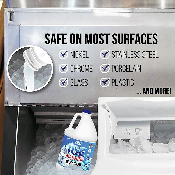 Nature's Freedom Ice Machine Cleaner - 4 Gallons (128 Uses) - Nickel-Safe Descaler, Made in USA, Universal Compatibility for Commercial/Residential Ice Makers such as Whirlpool, Scotsman and All