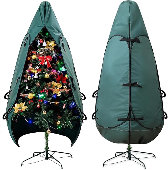 Upright Christmas Tree Storage Bag 7.5 Ft, Christmas Tree Cover Fit for 6 Ft to 7.5 Ft, Christmas Tree Covers for Upright Storage, Christmas Tree Bag