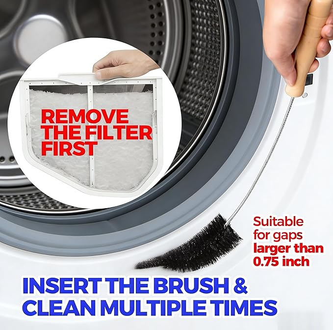 Dryer Vent Cleaner Kit 2 Pack - Household Cleaning Supplies 304 Stainless Steel Dryer Lint Brush Home Essentials for Lint Trap Dust Vacuum Brush