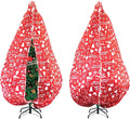 Upright Christmas Tree Storage Bag,Fits Up to 9 ft Tall Artificial Tree,Large Holiday Xmas Tree Cover Upright Tree Dustproof Bag with Zipper & Drawstring(Red)