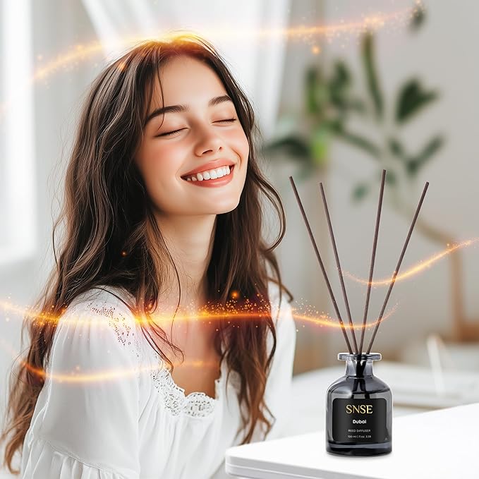 SNSE Dubai Perfumed Reed Diffuser Set - Premium Reed Diffusers for Home with Diffuser Reeds, Luxurious Gift Aroma, Sophisticated Scent, Ideal for Relaxation, Elegant Home Fragrance