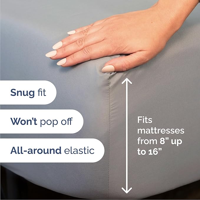 Queen 6 Piece Sheet Set - Comfy Breathable & Cooling - Ultra-Soft Hotel Luxury Bedding Set w/ 8-16 Inch Deep Pockets - 1 Flat & 1 Fitted Sheet & 4 Pillowcases - Wrinkle Free & Easy Care - Steel Blue