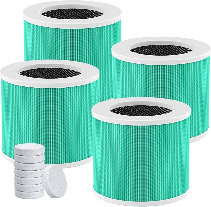 HY1800 Replacement Filter Compatible with CHIVALZ/MORENTO/Loytio/Honeyuan/AYAFATO/IOIOW HY1800 Air Purifier (4 Pack)