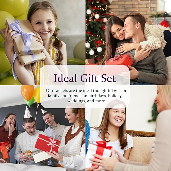 14 PCS Lavender Sachets Bags for Drawers and Closets, Long Lasting Scented Sachets Air Fresheners, Natural Odor Eliminator, Home Fragrance for Wardrobe, Shoe Cabinet, Car & Bathroom Potpourri Bag