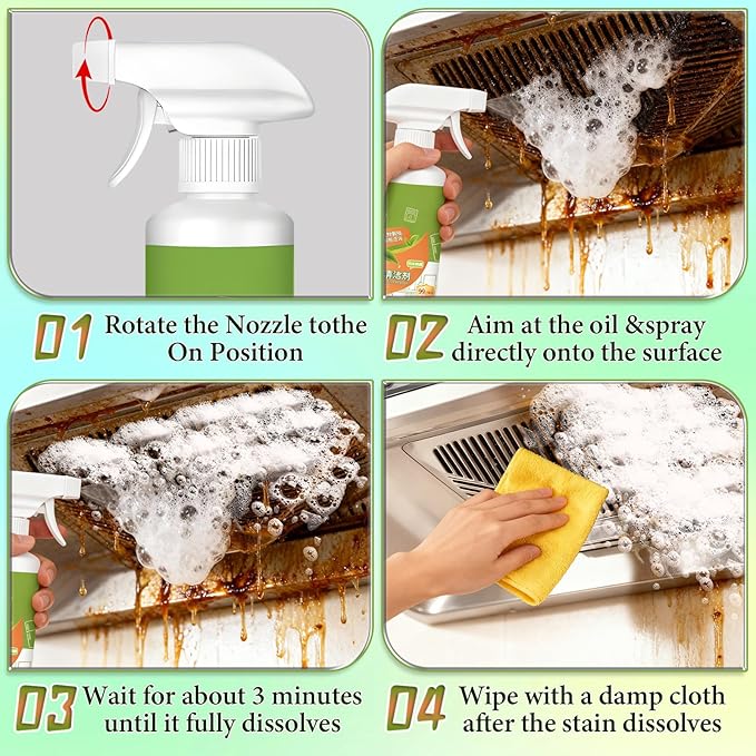 Botou Natural Enzyme Formula to Household Appliances, Multi-Purpose Cleaner, Natural Enzyme Formula for Household Appliances, Multi-Purpose Cleaner For Oven,Stove,Range Hood