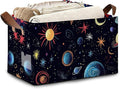 Celestial Planet Collapsible Storage Box,Sun Star Organizer Bin with Handles for Room Decoration,Bins Book Basket Box 17x11.5x10Inch