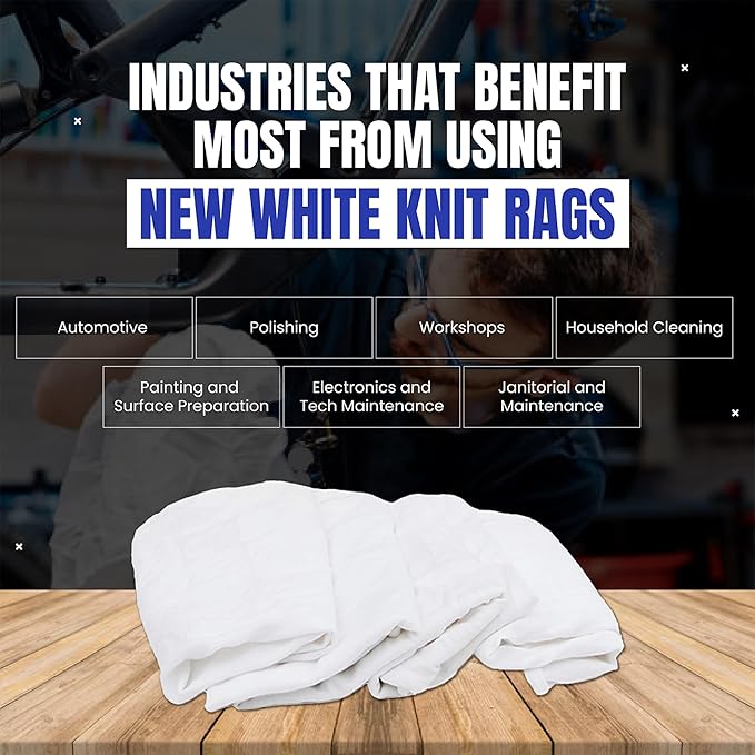 Premium White T-Shirt Cleaning Rags (600 lbs. Pallet 24x25 lbs. Box) – White Cotton Rags for Cleaning, Staining, Painting, Oil, Grease & Dust Removal – Shop Rags Bulk for Multipurpose use