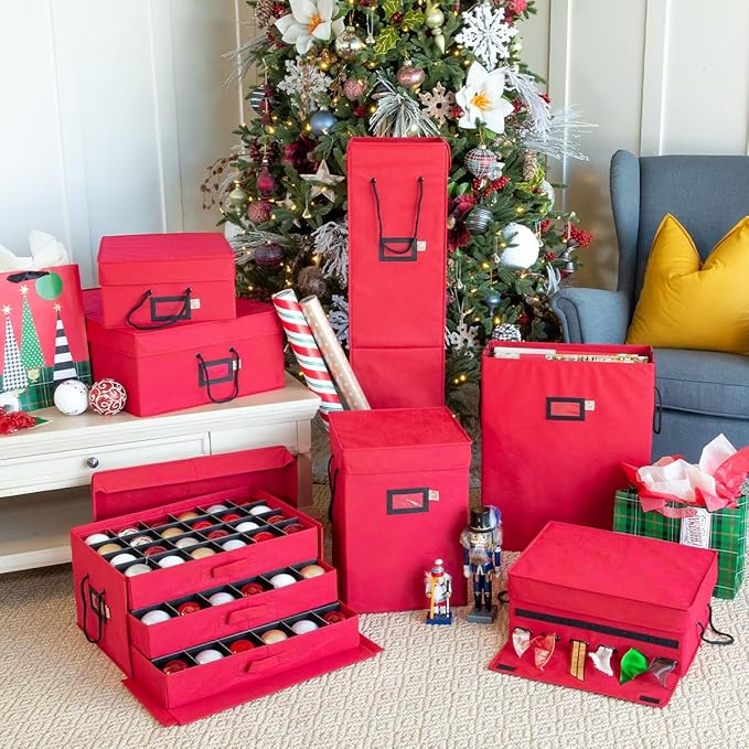 [16 Inch Tall Nutcracker and Figurine Collectibles Storage Boxes] - Large Ornament Bag for Holiday Decor Storage - Great for Storing 9 Carolers, Santa Figure, or Nut Cracker Ornaments