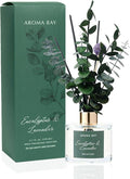 5.7 fl oz Eucalyptus Lavender Reed Diffuser Set, Glass Bottle with Preserved Flowers, Natural Home Fragrance for Bedroom, Bathroom, Home Decor(170ml)