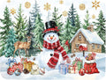 Christmas Kitchen Drying Mat 18 x 24 Inch Xmas Snowman Drying Pad Snowflake and Tree Pattern Absorbent Reversible Microfiber Mats Winter Dish Rack Pad Drainer Mat for Coffee Bar Decor