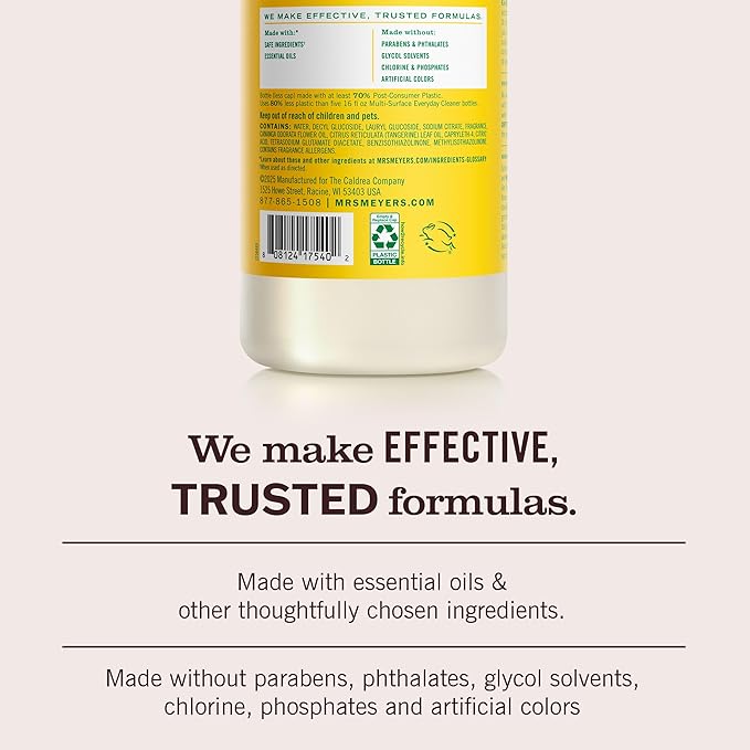 MRS. MEYER'S CLEAN DAY Multi-Surface Cleaner Concentrate, Use to Clean Floors, Tile, Counters, Honeysuckle, 32 fl. Oz