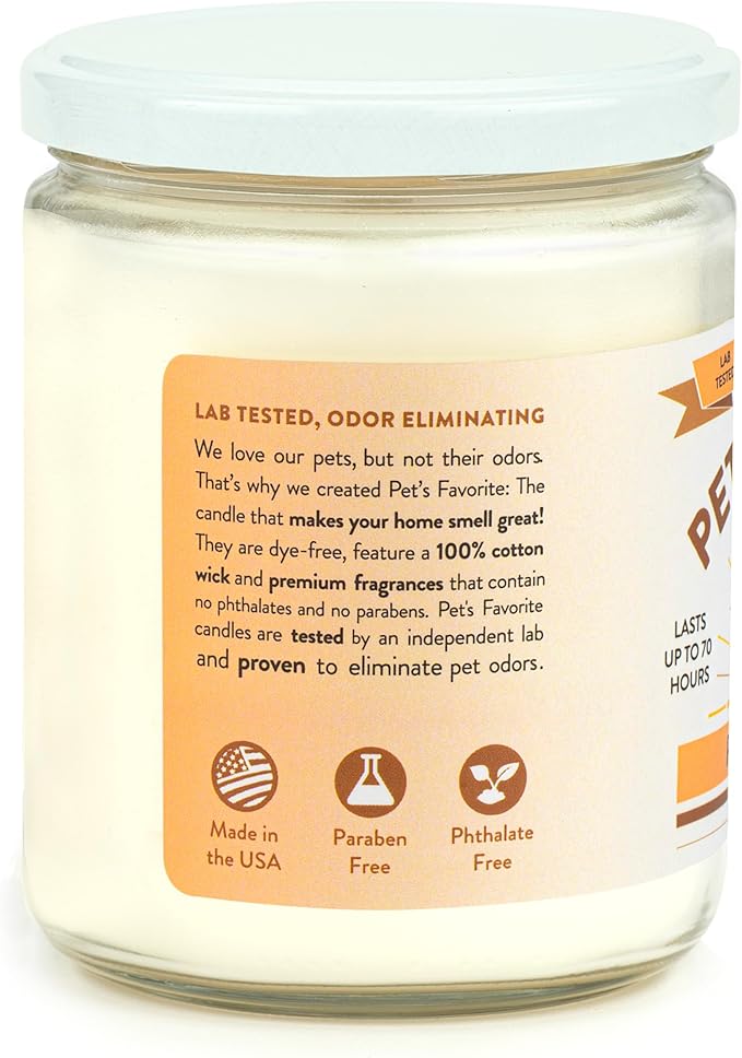 Pet's Favorite Pet Odor Candle, Clean Burning, Long Lasting Scented Candles with a Cotton Wick. (Pumpkin Spice, Pack of 2)