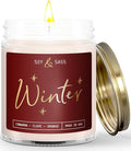 Winter Candle, Christmas Candles Scented - w/Orange, Cinnamon & Vanilla - Infused with Essential Oils I Winter Candles I 9oz, 50Hr, Made in USA
