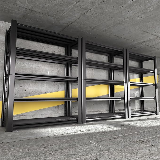 Nexvrtau 5-Tier Heavy Duty Garage Shelving Unit, 3000 LBS Capacity Metal Storage Rack 72" H x 48" W x 20" D, Adjustable Steel Shelves for Garage, Warehouse, Basement, Pantry, Workshop.3 Pack