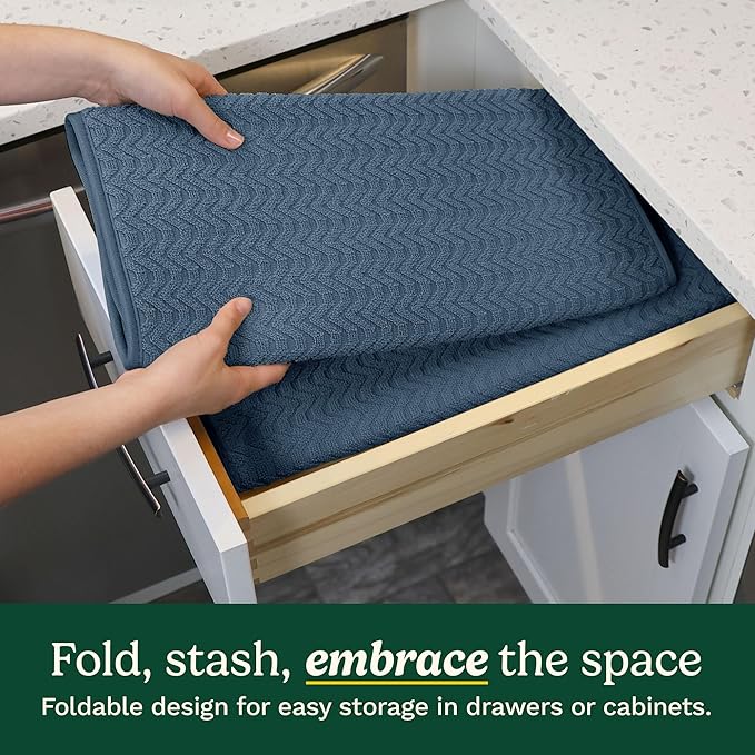 Cuisinart Dish Drying Mats for Kitchen Counter - (2) 18" x 24" Ultra Absorbent Dish Drying Mat XL - Foldable, Machine Washable, Fast Drying Dish Mat