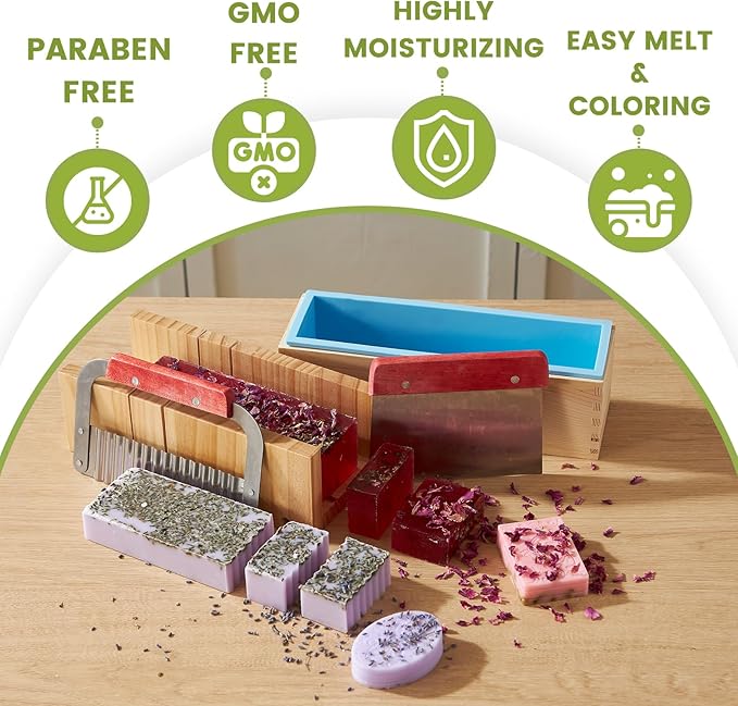PIUH Deluxe Soap Making Kit for Soap Making, DIY Soaps Making Full Set Kits Includes Soap Melter, 4 lb Soap Base, 8 Essencial Oils, Silicone Loaf Molds & Scraper, Cutters, 8 Dyestuffs for Adults Gift