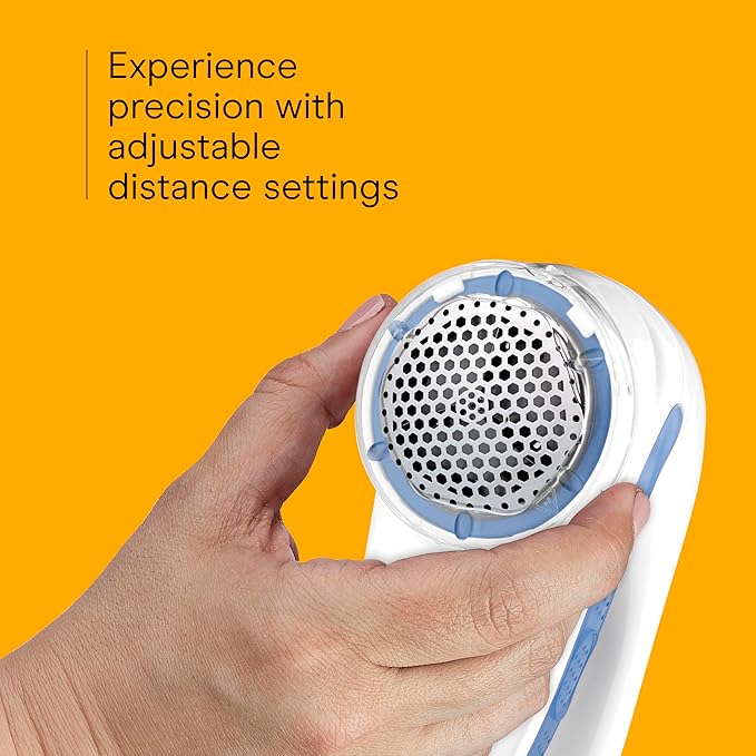 Conair Fabric Shaver and Lint Remover, Battery-Operated Portable Clothes Shaver with 3 Settings, Fuzz Remover for Sweaters, Clothing and Furniture, Large 2-Inch Shaving Head, White