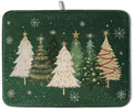 Wnoesat Green Christmas Tree Snowflakes Dish Drying Mat for Kitchen Counter 18x24 Inch Winter Xmas Holiday Dish Rack Mat Absorbent Microfiber Dish Draining Mat Reversible Drainer Pad