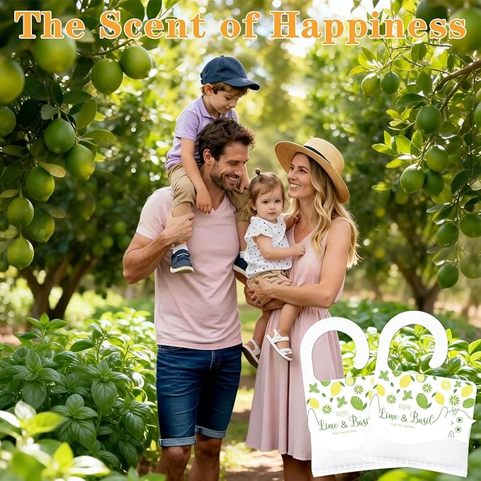 13 Packs Lime & Basil Sachets Bags for Drawers and Closets, Hanging Scented Sachets Air Fresheners, Natural Home Fragrance Odor Eliminator for Wardrobe, Shoe Cabinet, Car & Bathroom Potpourri Bag