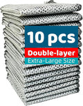 UFOGIFF Extra-Large Size Multipurpose Wire Dishwashing Rag,Non Scratch Wire Dishcloth, Reusable Steel Wool Scrubber,Non-Scratch,Quick-Drying,Multi-Purpose for Kitchen,Bathroom Cleaning (10)