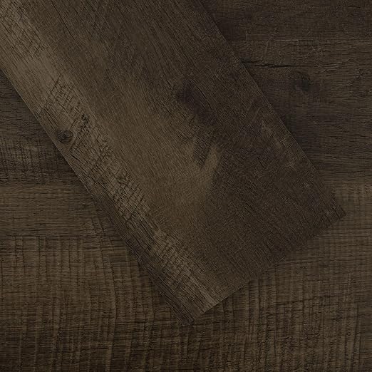 MULGREAT Peel and Stick Floor Tile, 54 Sq.Ft Self Adhesive Vinyl Flooring Plank, 36 Pieces Waterproof Heavy Duty Wood Grain Tiles, 36"x6" DIY Planks for Bedroom Kitchen Basement Home Brown