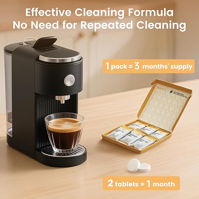 Liebnest 6 Count Coffee Maker Cleaner & Descaler Tablets, Effective Cleaning Coffee Pot Cleaner Tablets, Compatible with Nespresso, Breville, Keurig, Ninja, Delonghi, Miele