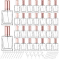 Domensi 30 Pcs 15 ml Glass Perfume Bottles Mini Glass Empty Spray Atomizer Bottles Bulk Refillable Small Perfume Dispenser Container with Pump Tool for Travel Plants Hair Cleaning Skin Care(Rose Gold)