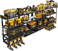 STURDIFLOW XLarge 64''W Power Tool Organizer Wall Mount | Modular&Corner-Fit 820lbs Garage Storage Rack with 8 Cordless Drill Holder | 4-Tier Heavy Duty Utility Shelf for Battery Workshop Organization