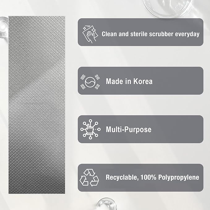 Jumuk Supplies Daily Dish Scrubber Sheet Non-Scratch Household Disposable Cleaning Sponges | Recyclable, Eco-Friendly & Perfect for Kitchen, Home Cleaning and Outdoor Use (2, Grey)