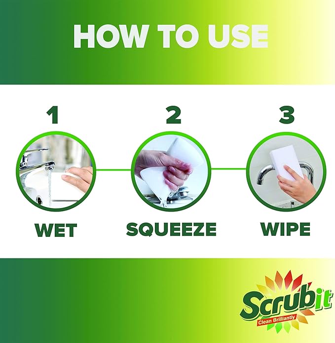 (20 Pack) Extra Thick Magic Sponge Eraser by SCRUBIT- Kitchen, Bathroom, Floor and Wall Cleaner - Miracle Melamine Cleaning Sponges- Durable Long Lasting Foam Scrubbing Pads for Tough Stains and Dirt