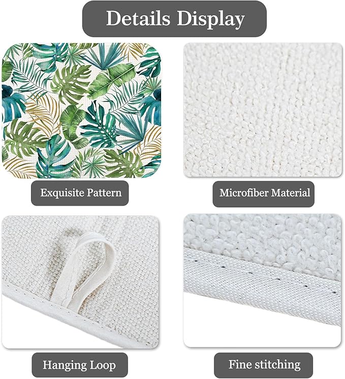 Quick Absorbent Kitchen Drying Mat - Stylish Patterns Dish Drying Mat- 16×18 Inch & 18×24 Inch Kitchen Drainer Mat for Countertops, Dishes & Glassware