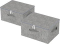 ENUMAIL Underbed Storage Basket with Lid, Foldable Bed Sheet Boxes, Home Cube Bins for Organizing Clothes, Shoes, Blankets, Pillows, 15.7x11.8x7.8Inches, Grey, 2 Pack