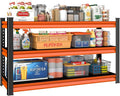 Rufokisa 3-Tier Garage Shelving Heavy Duty,48" W Metal Shelving Unit for Garage,1600lbs Load Capacity Utility Rack Shelves & Shelves,48" W x 18" D x 39" H(Red)