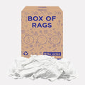 Recycled White T-Shirt Cleaning Rags (50.0 lbs. Box) – Shop Rags Bulk for Oil, Stain, Grease, Paint, and Auto Cleaning, Multipurpose
