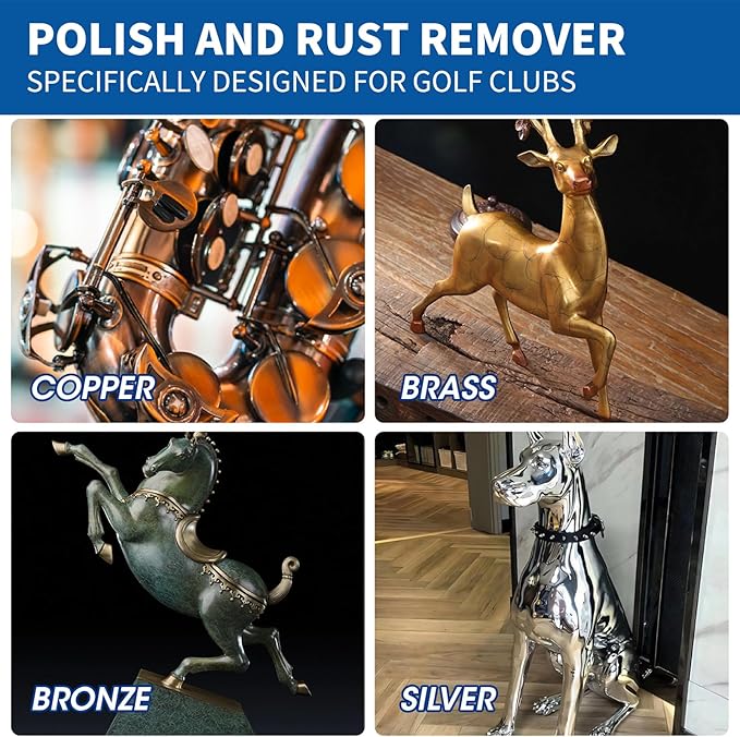 QONS Brass Polish Copper Cream Cleaner Kit - Instant Polishing Cream And Protective Tarnish Removal, Metal Cleaner And Brightener For Antiques, Music Instruments, Copper Kettle And Sinks