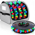 Christmas Light Storage Bag - Tear Proof 600D Oxford Fabric/Internal PVC Material with Reinforced Handles - With 4 Reels Stores up to 500 Ft Holiday Mini Christmas Tree Lights & Extension Cords,Gray