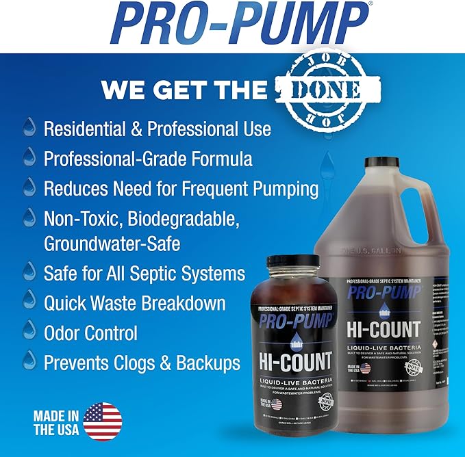 HI-COUNT Professional Grade Septic Tank Maintenance Liquid, 1 Quart (32 Fl Oz)