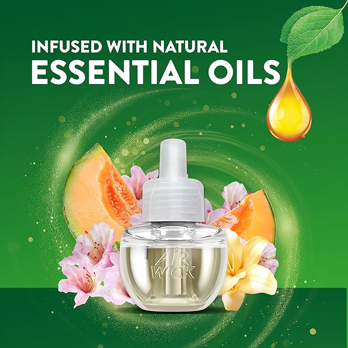 Air Wick Plug in Scented Oil Refill, 2 ct, Summer Delights, Air Freshener, Essential Oils
