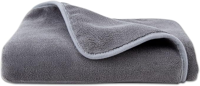 Amazon Basics Microfiber Car Drying Towel, 36"L x 25"W, Gray