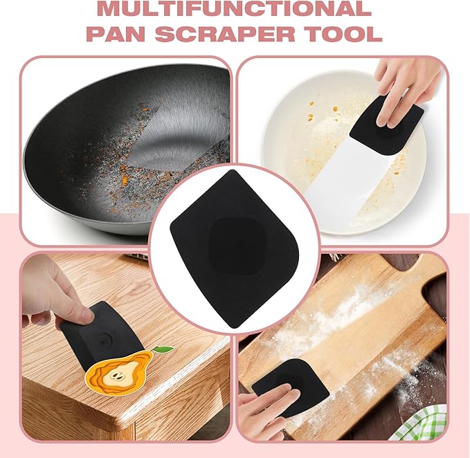 Purgreat Cast Iron Scrubber | Dish Scrub Brush | 316 Cast Iron Cleaner Chainmail Scrubber for Pan Skillet Cleaner - Dish Scouring Pad Dishwasher Safe Cleaning Kit, Red