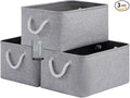 Large Storage Baskets- 15.7x11.8x8.26 inch Storage Bins for Shelves and Closet Organizing, Foldable Fabric Bin for Home Organization Clothes and Laundry (3-Pack, Gray)