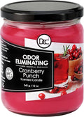 Cranberry Punch Odor Eliminating Highly Fragranced Candle - Eliminates 95% of Pet, Smoke, Food, and Other Smells Quickly - Up to 80 Hour Burn time - 12 Ounce Premium Soy Blend