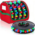 Christmas Light Storage Bag - Tear Proof 600D Oxford Fabric/Internal PVC Material with Reinforced Handles - With 4 Reels Stores up to 500 Ft Holiday Mini Christmas Tree Lights & Extension Cords,Red