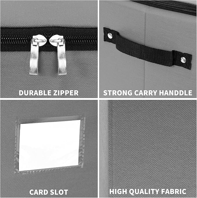 Christmas Ornament Storage Box With Adjustable Dividers,Ornament Storage Container with Two Handles for 64Holiday Decorations,Gray