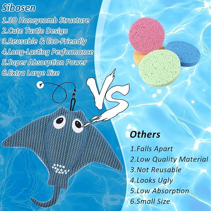 Hot Tub Scum Absorber with 4 Sponge Balls, 2025 Upgrade Reusable Scum Devilfish Hot Tub Absorber Accessories Hot Tub Sponge for Spa & Pool Cleaner, Hot Tub Oil Absorbing Keeps Water Clean