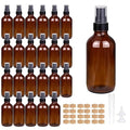 4oz Amber Glass Spray Bottles Mist Sprayer Set of 24,Empty Small Spray Bottle Fine Mist Spray Refillable Containers,Mini Travel Bottle Spray Bottle Make Perfect Oil,Perfume,Body Sprays