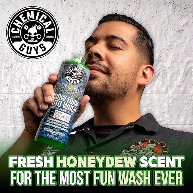 Chemical Guys CWS_110_16 Honeydew Snow Foam Car Wash Soap (Works with Foam Cannons, Foam Guns or Bucket Washes) Safe for Cars, Trucks, Motorcycles, RVs & More, 16 fl oz, Honeydew Scent