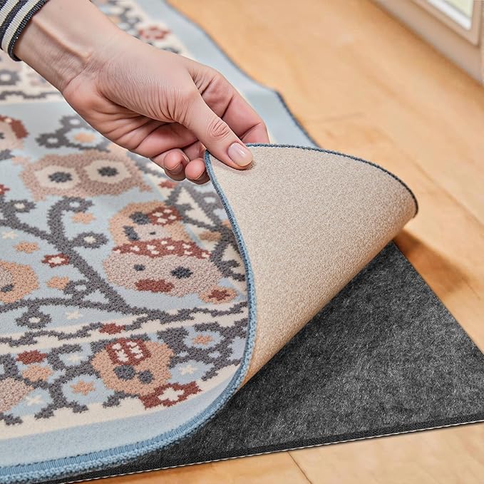 Waterproof Rug Pad, 10x14 Ft Under Area Rug Carpet Pad, Non Slip Rug Pads for All Floors and Hardwood Floors Finishes, Keep Carpets in Place Soft and Prevent Rug from Wrinkling or Buckling