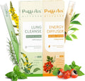 PUFFIAIR Focus Energy Duo Herbal Diffuser Pen Set | Mullein and Caffeine Inspired Blends | Green Orange | 2 Count