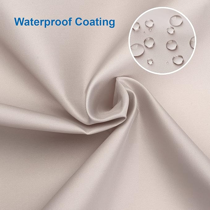 Amazer Khaki Shower Curtain Liner, Khaki Fabric Shower Liner, 2-in-1 Bathroom Shower Curtain and Liner, 12 Grommet Holes, Water Proof, Machine Washable, Hotel Quality, 72 x 72 Inches